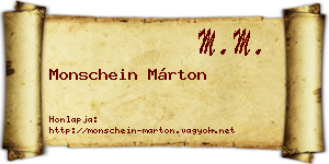 Monschein Márton névjegykártya
